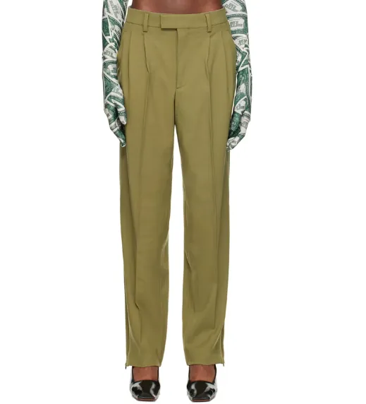 Khaki Two Pleat Trousers